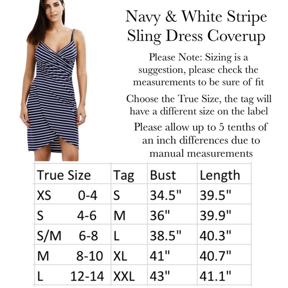 Sexy Navy & White Stripe Sling Beach Wrap Dress Coverup - Picture 11 of 11